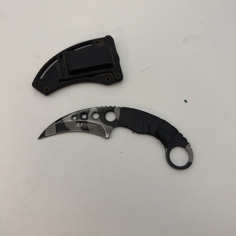 Urban Camo Tactical Karambit Fixed - Kydex Sheath + Bear Claw Karambit Knife
